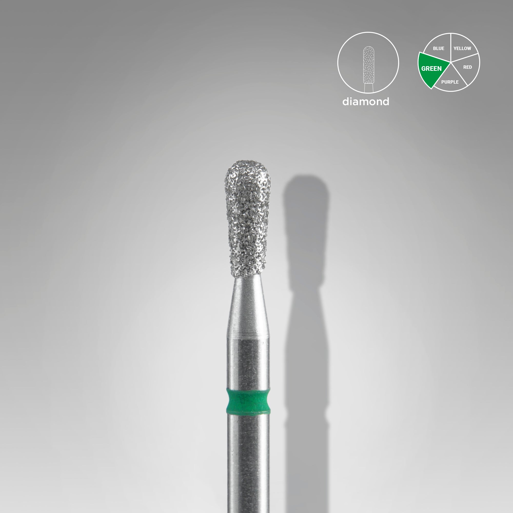 Diamond nail drill bit match green EXPERT head diameter 2,3 mm / working part 5 mm image 0